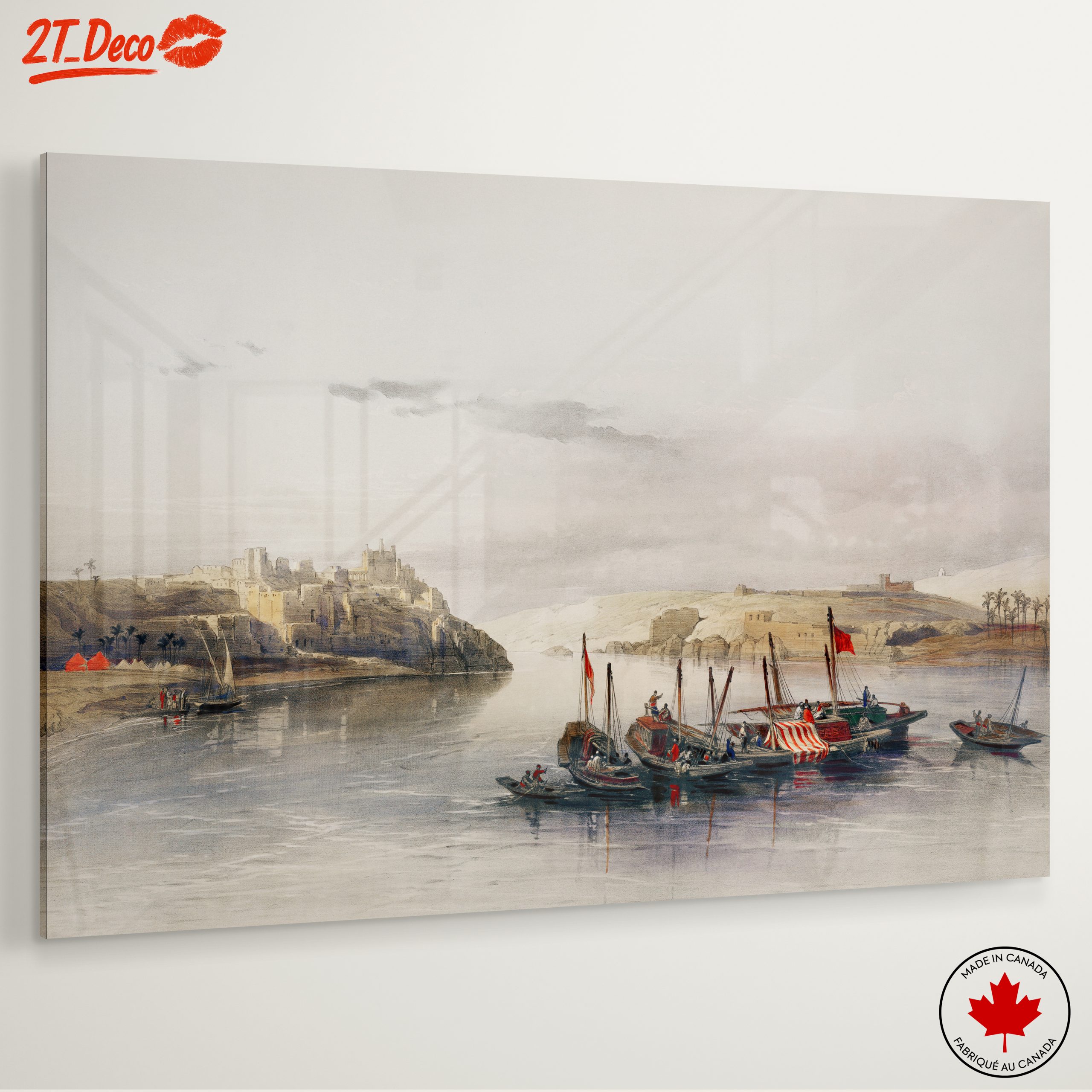 Historical River Scene with Egyptian Boats - Image 6