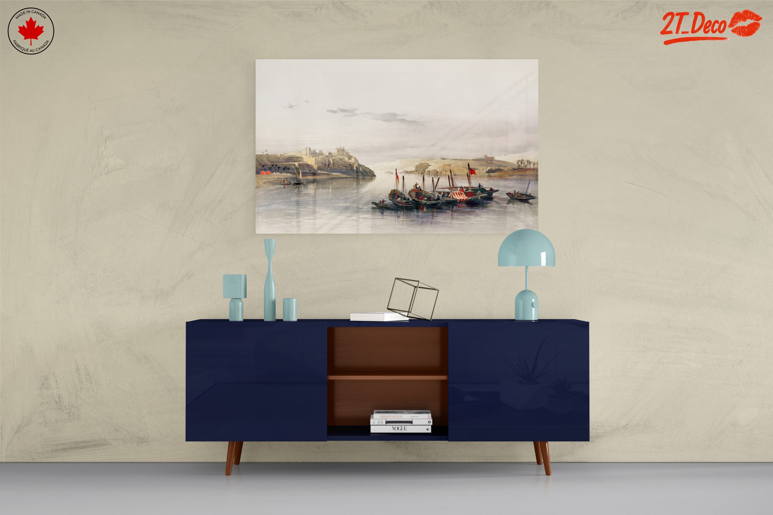 Historical River Scene with Egyptian Boats - Image 8