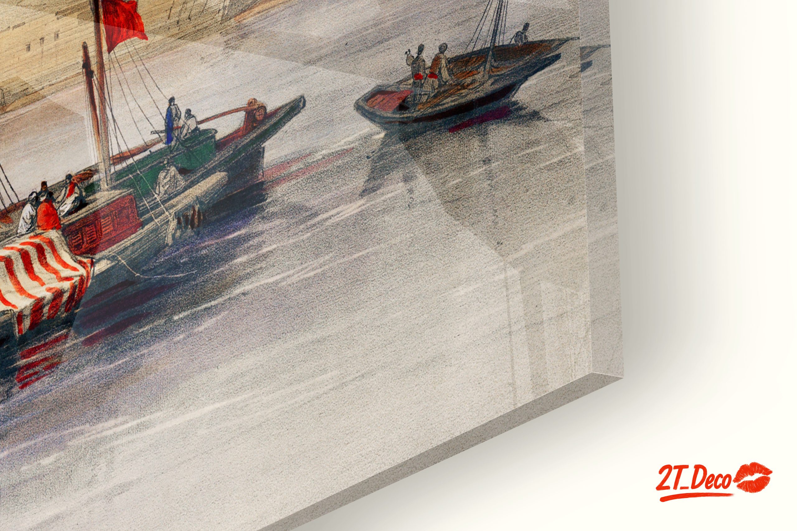 Historical River Scene with Egyptian Boats - Image 9