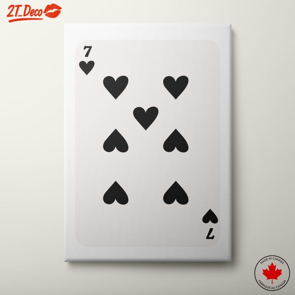 Stylized Seven Of Hearts Playing Card Art
