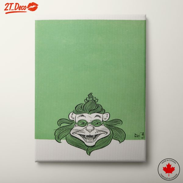Whimsical Cartoon Character with Green Background