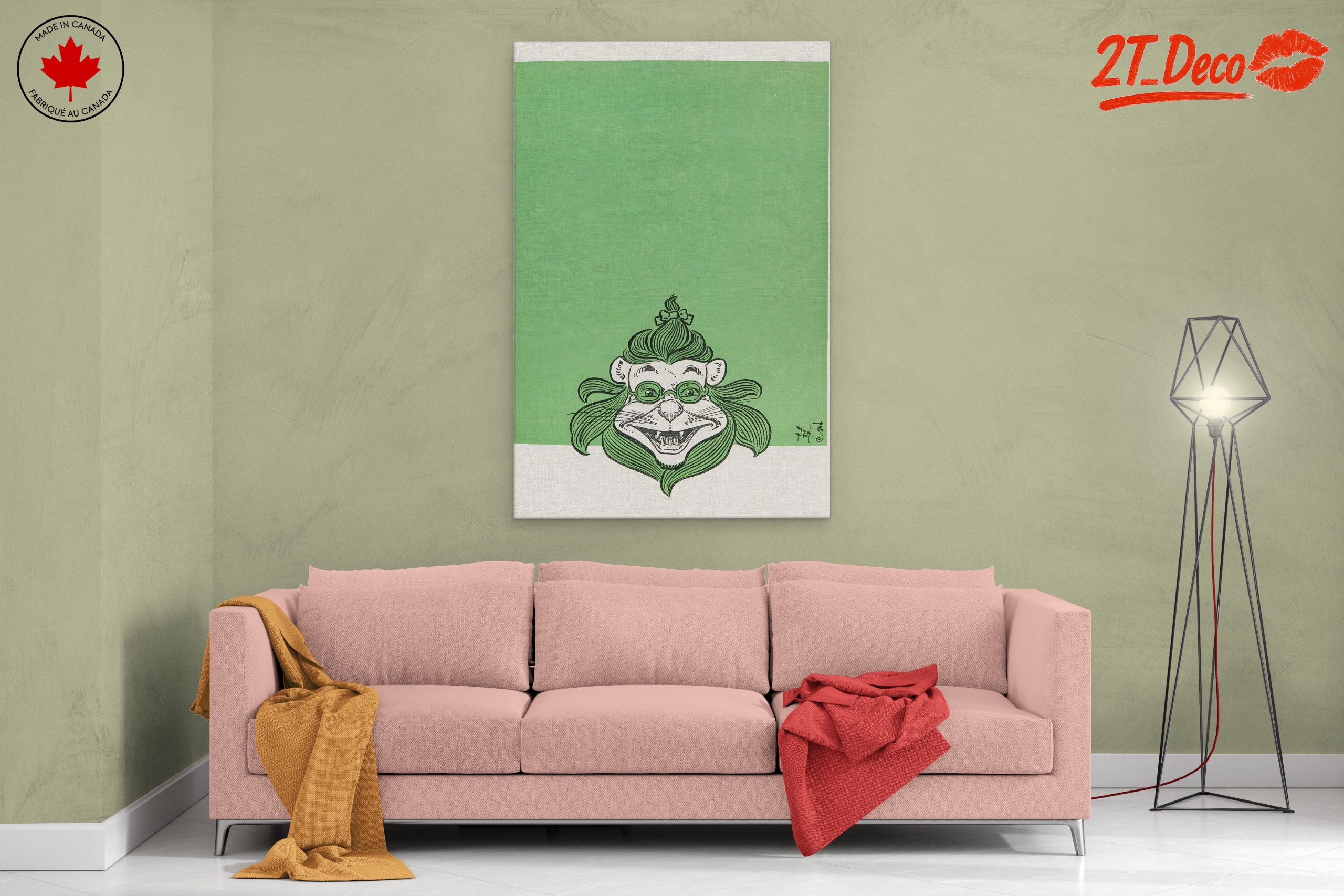 Whimsical Cartoon Character with Green Background - Image 2