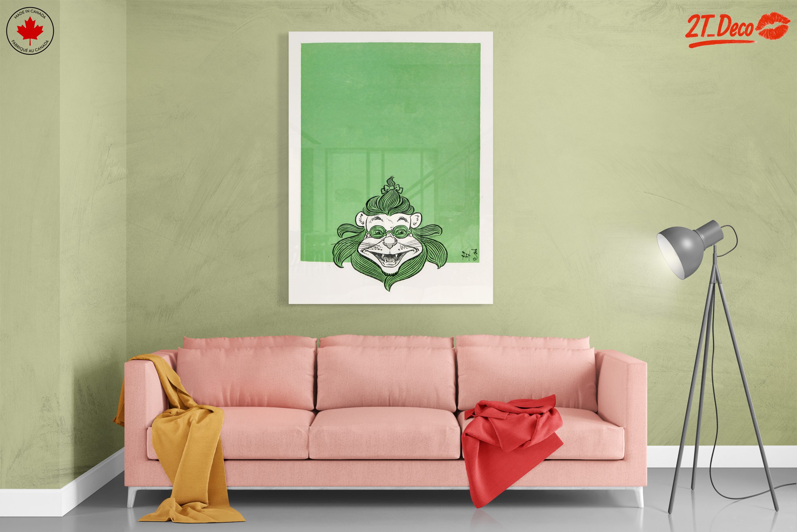 Whimsical Cartoon Character with Green Background - Image 7