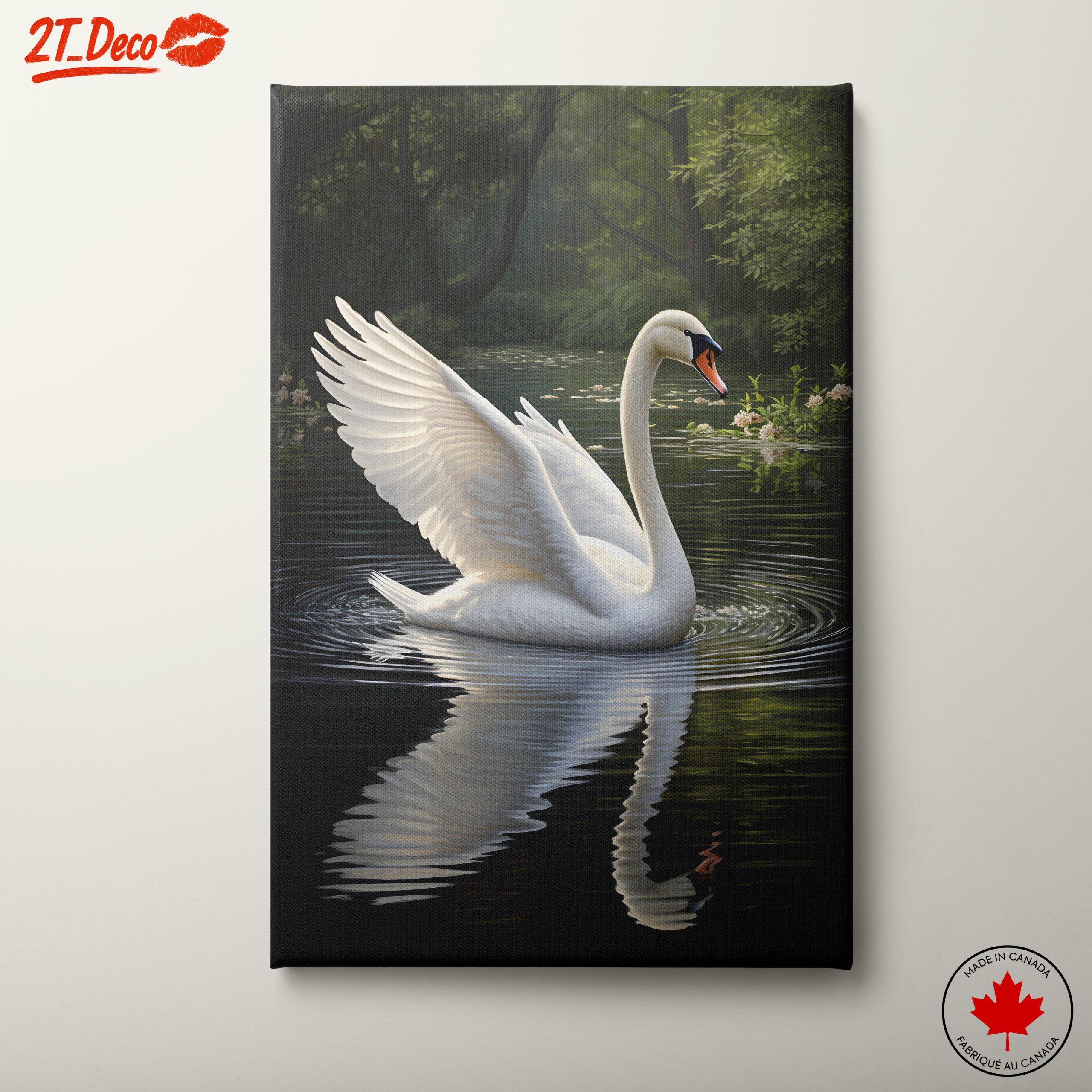 Graceful Swan Reflecting in Water