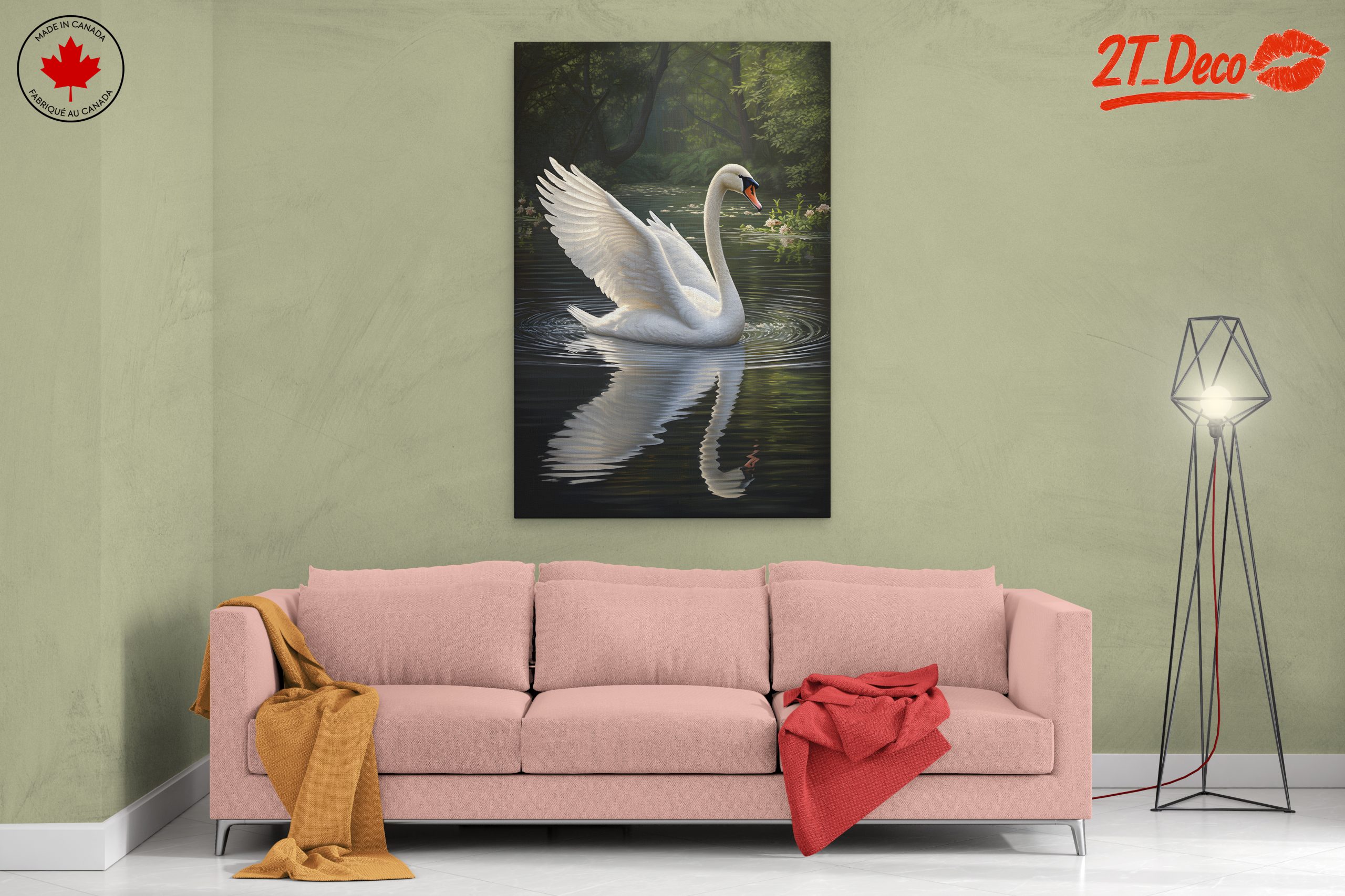 Graceful Swan Reflecting in Water - Image 2