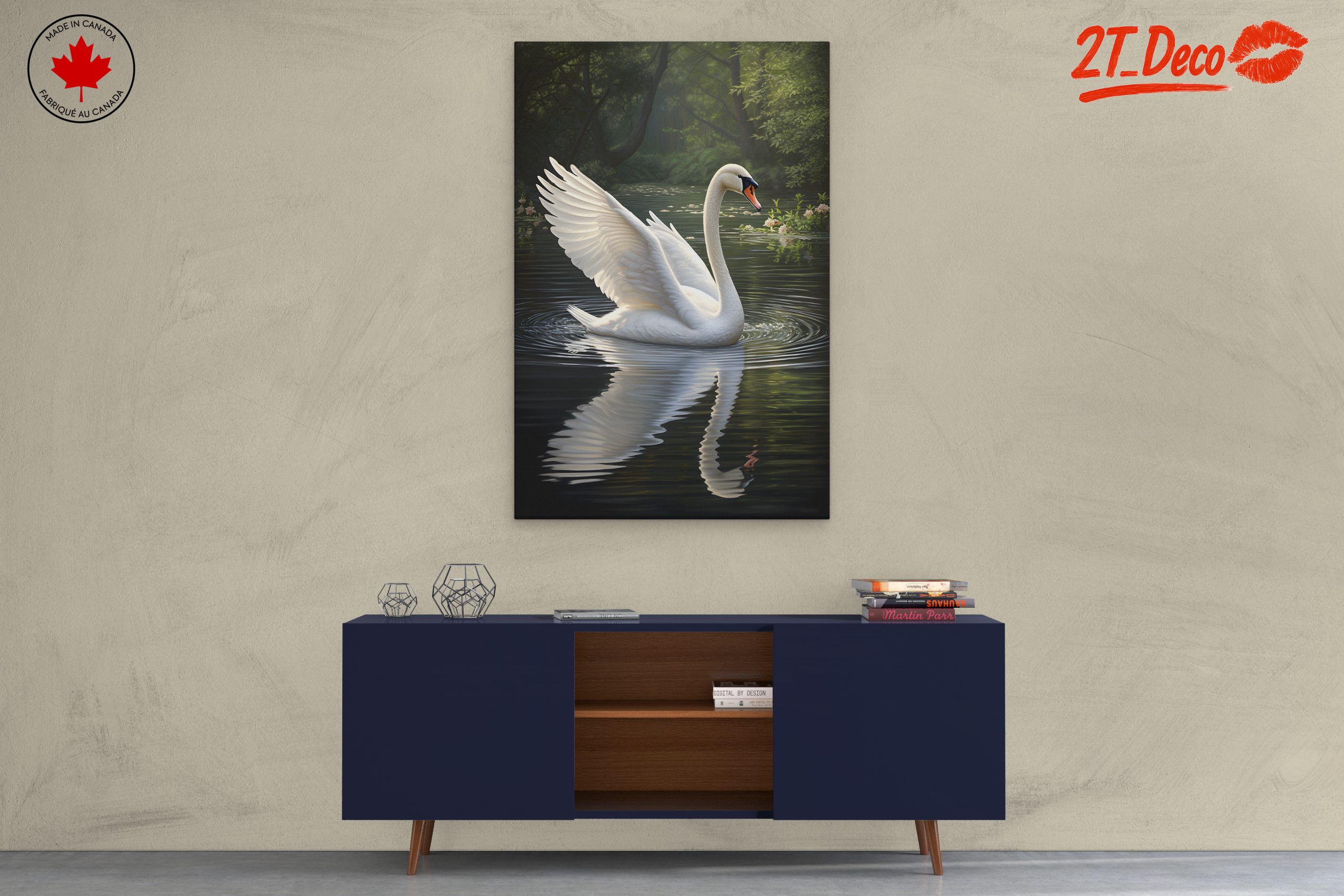 Graceful Swan Reflecting in Water - Image 3
