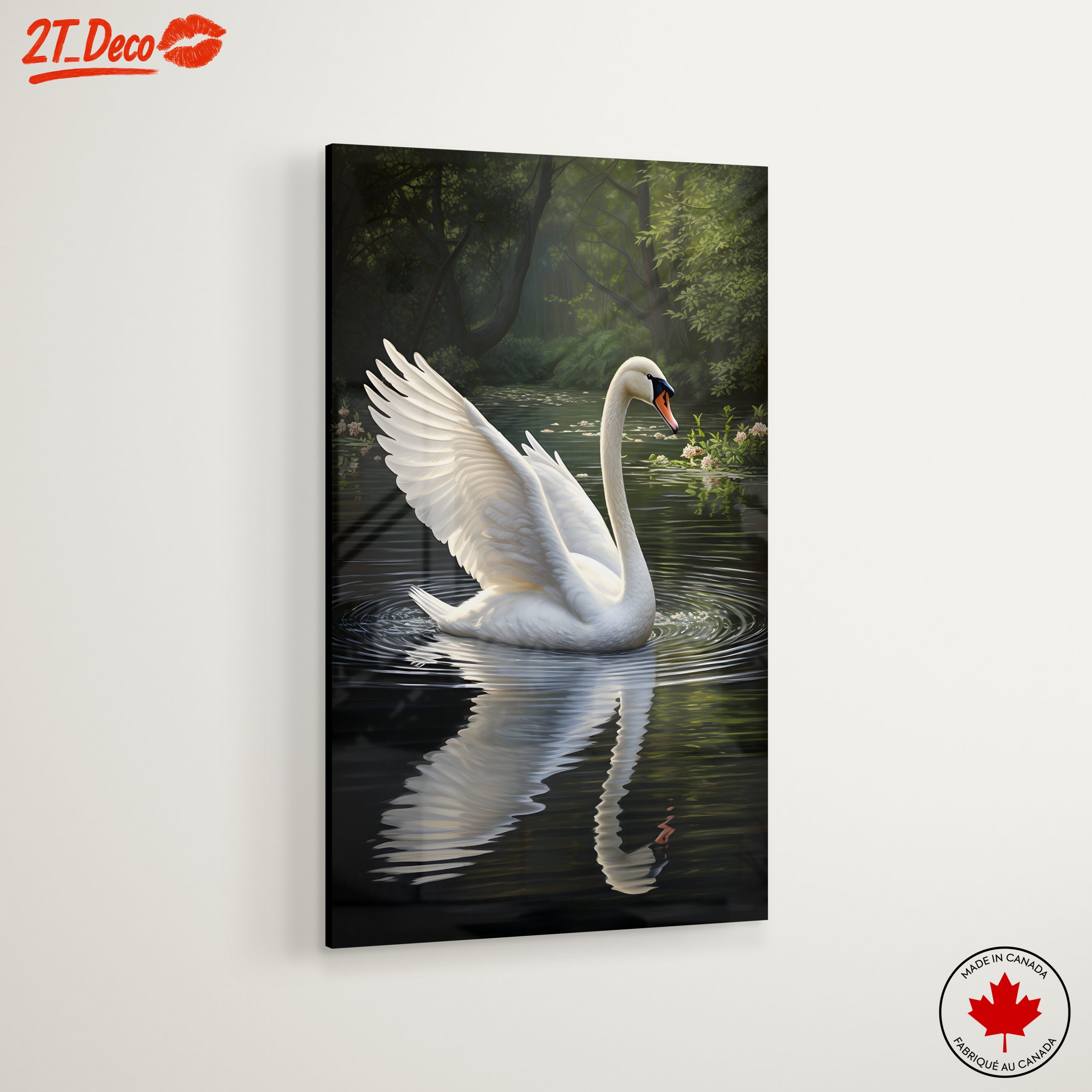 Graceful Swan Reflecting in Water - Image 6