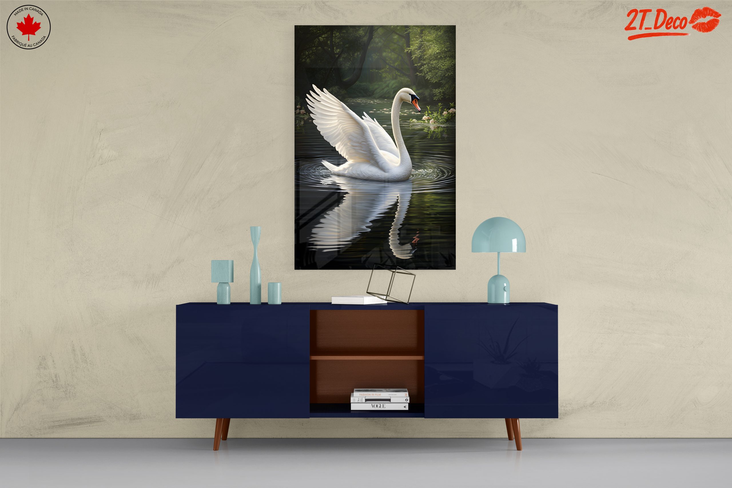 Graceful Swan Reflecting in Water - Image 8