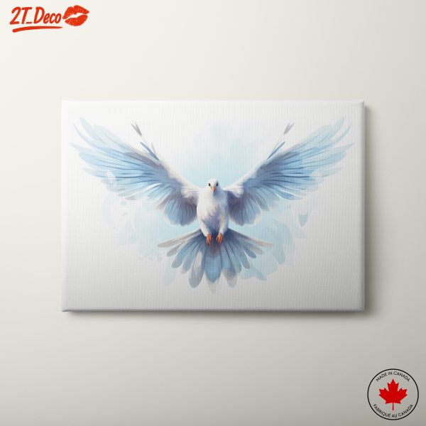 Elegant White Bird in Flight Art