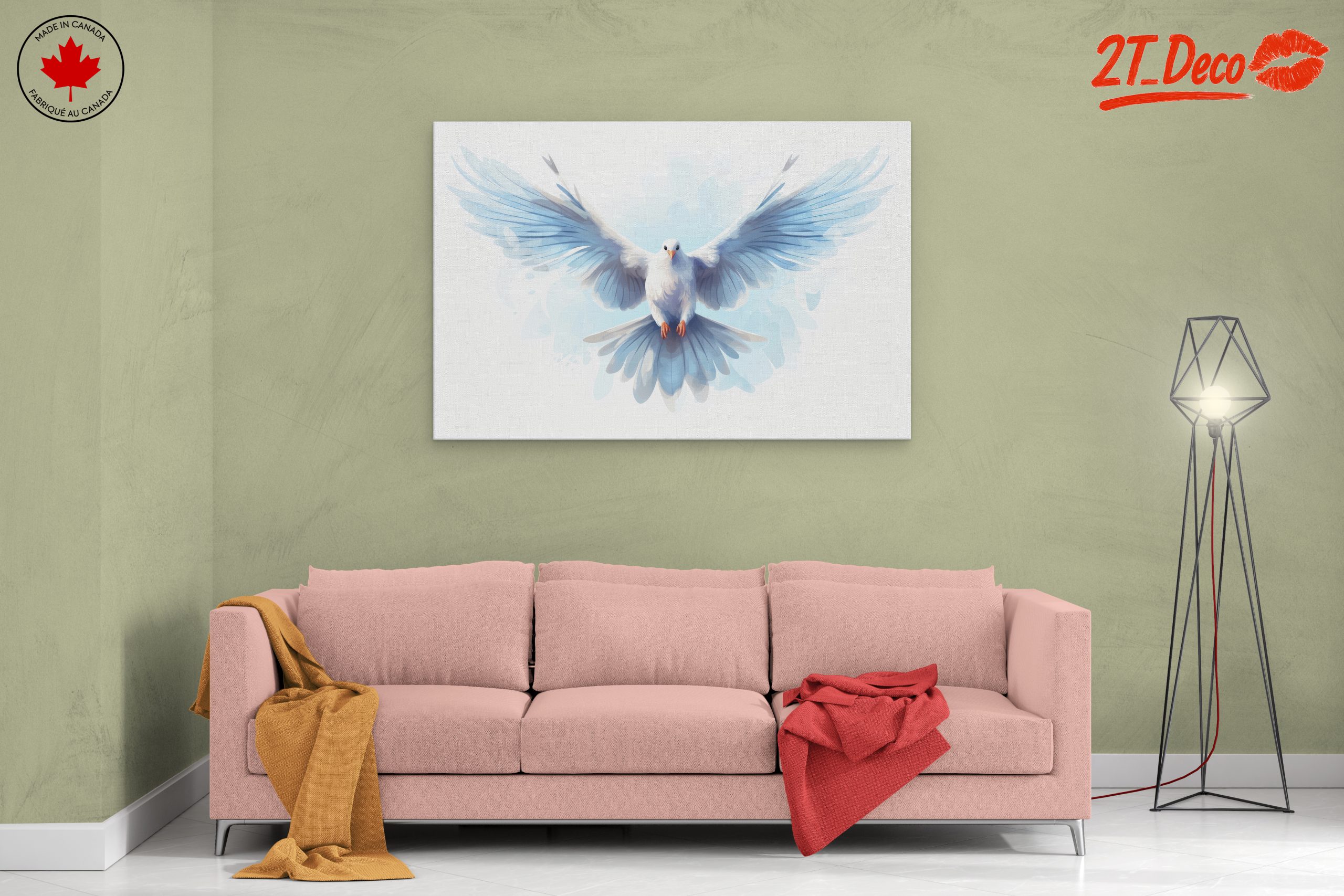 Elegant White Bird in Flight Art - Image 2