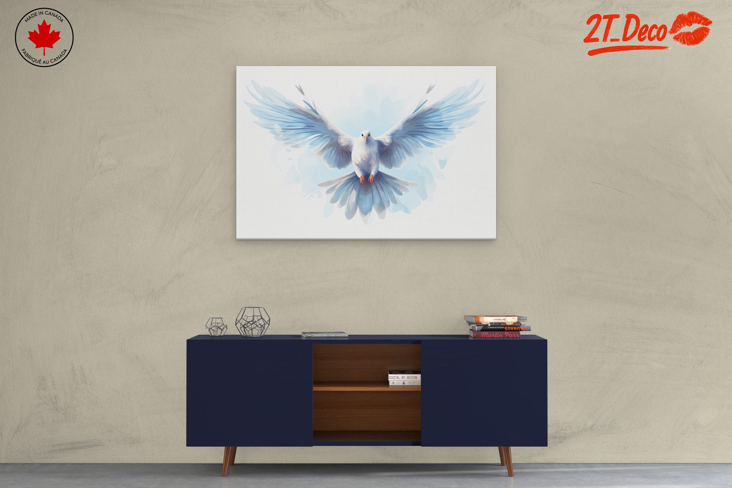 Elegant White Bird in Flight Art - Image 3