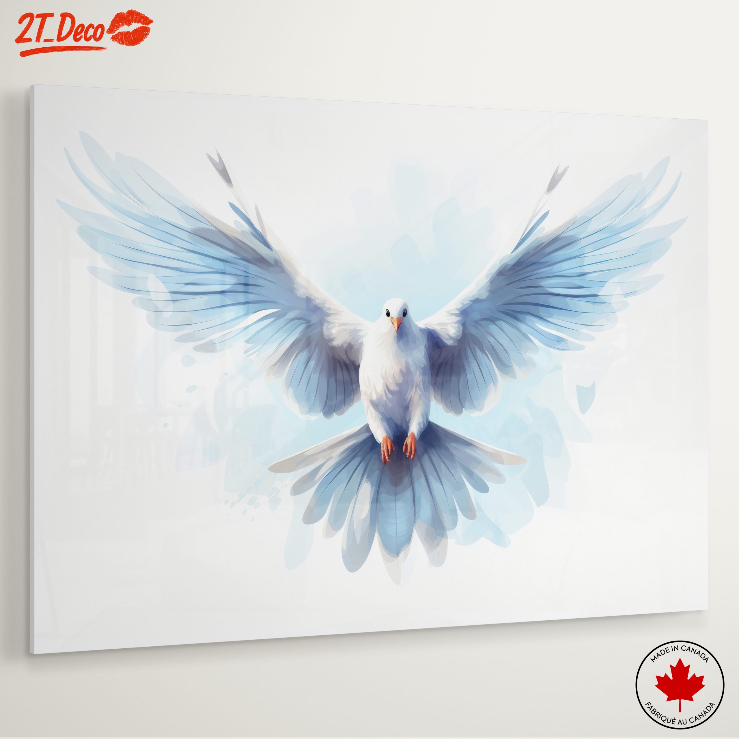 Elegant White Bird in Flight Art - Image 6
