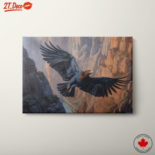 Majestic Condor Flying Over Canyon