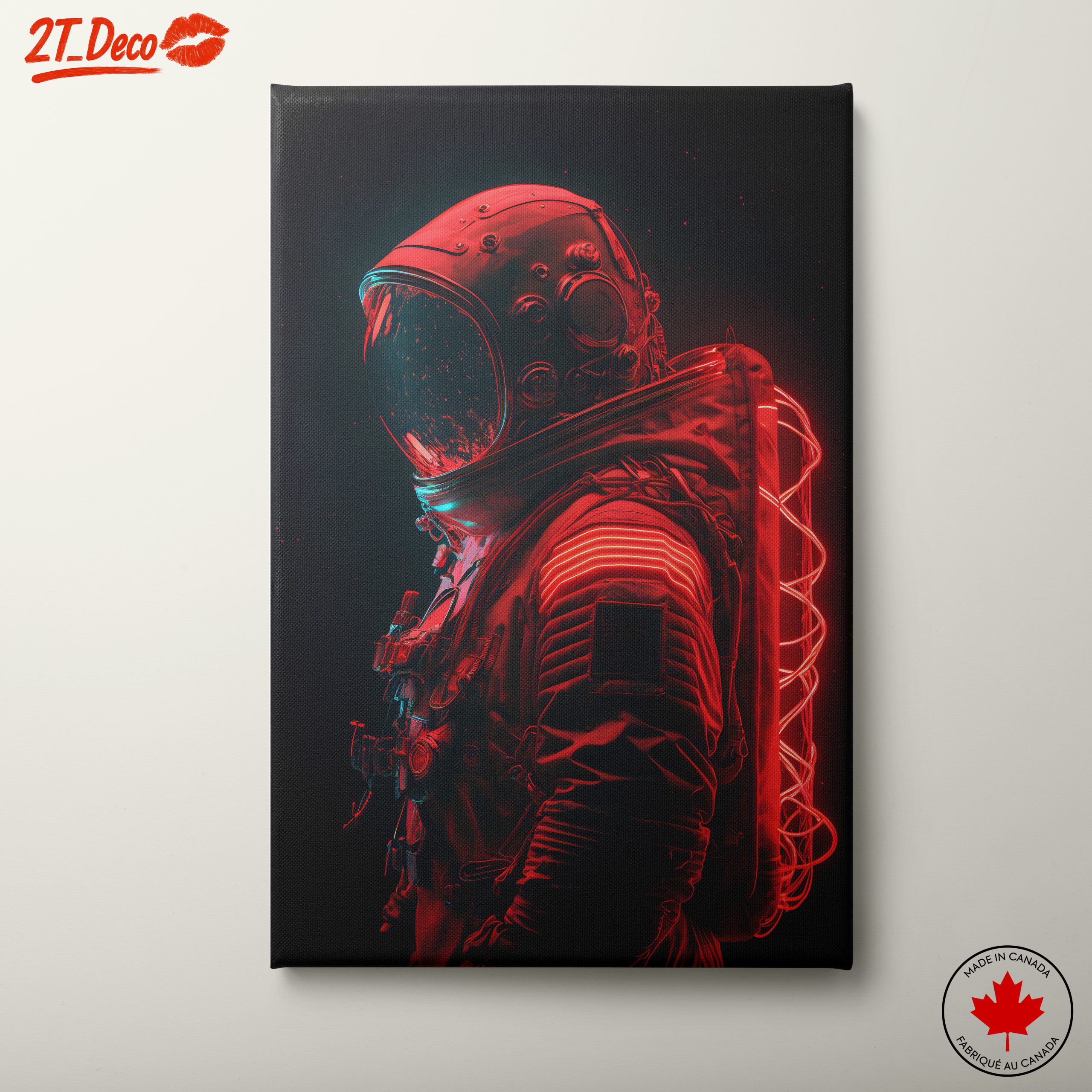 Neon Astronaut in Vibrant Space Art