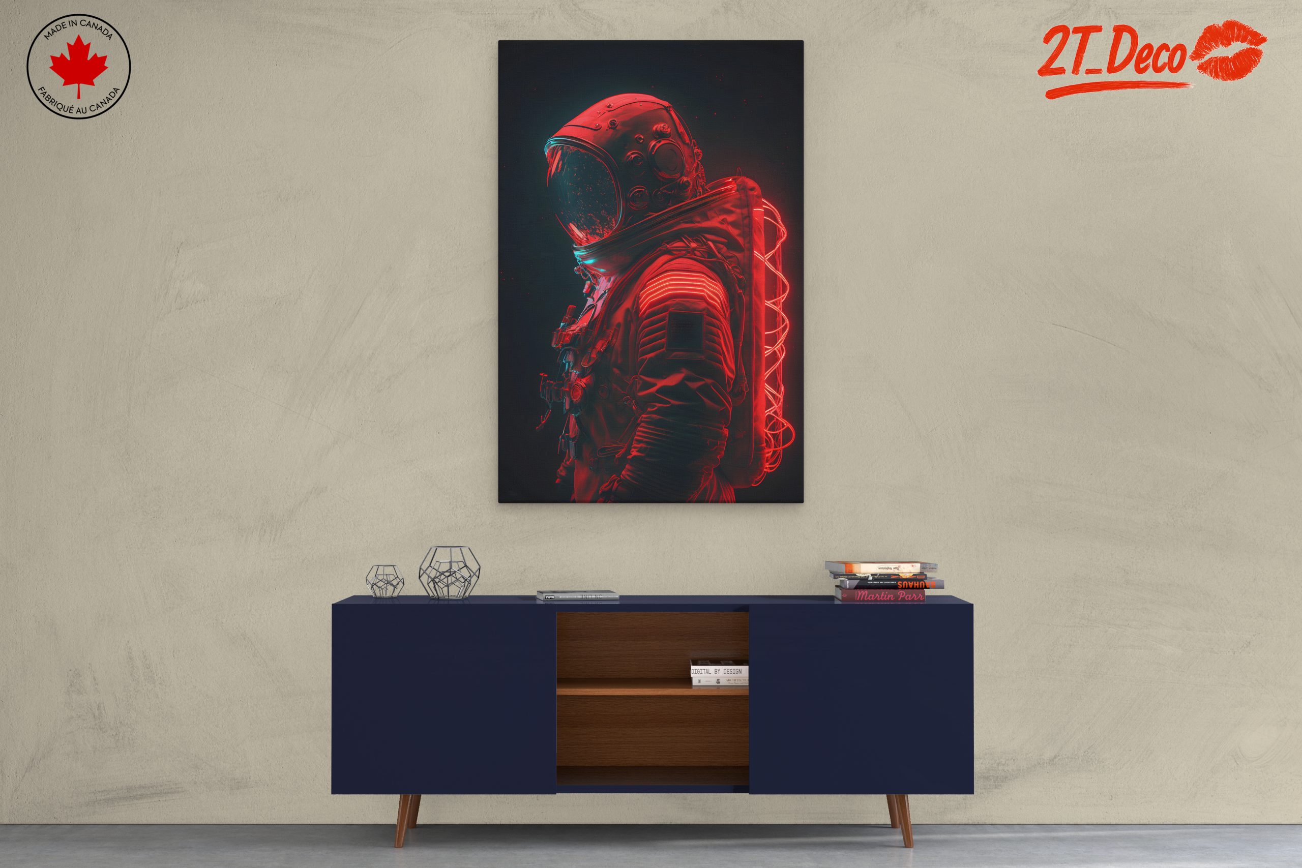 Neon Astronaut in Vibrant Space Art - Image 3