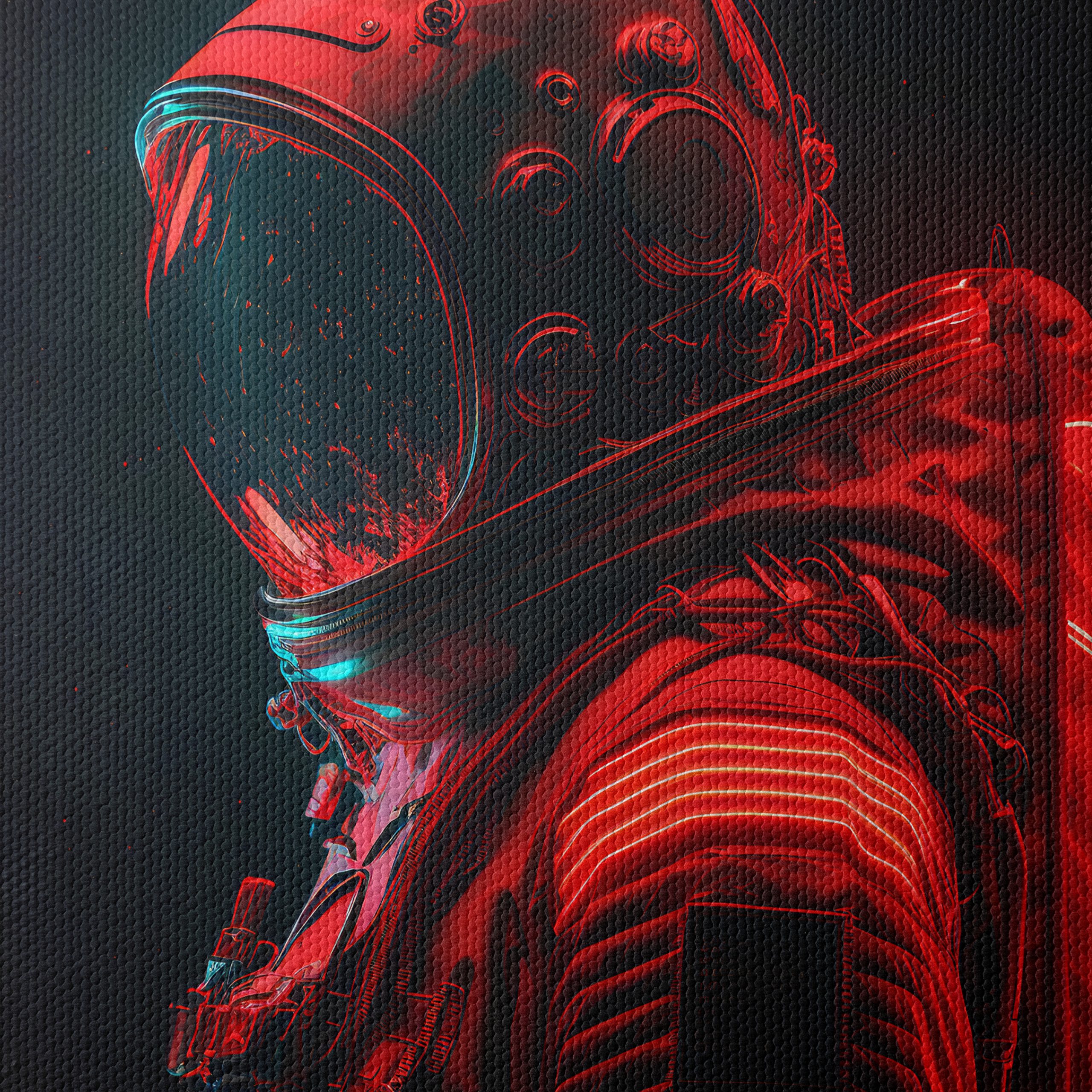 Neon Astronaut in Vibrant Space Art - Image 4