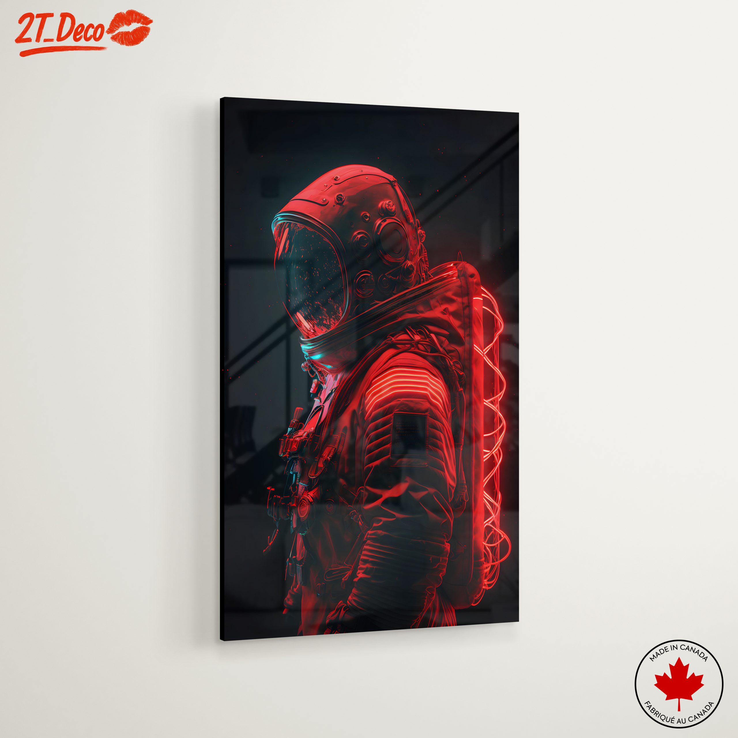 Neon Astronaut in Vibrant Space Art - Image 6