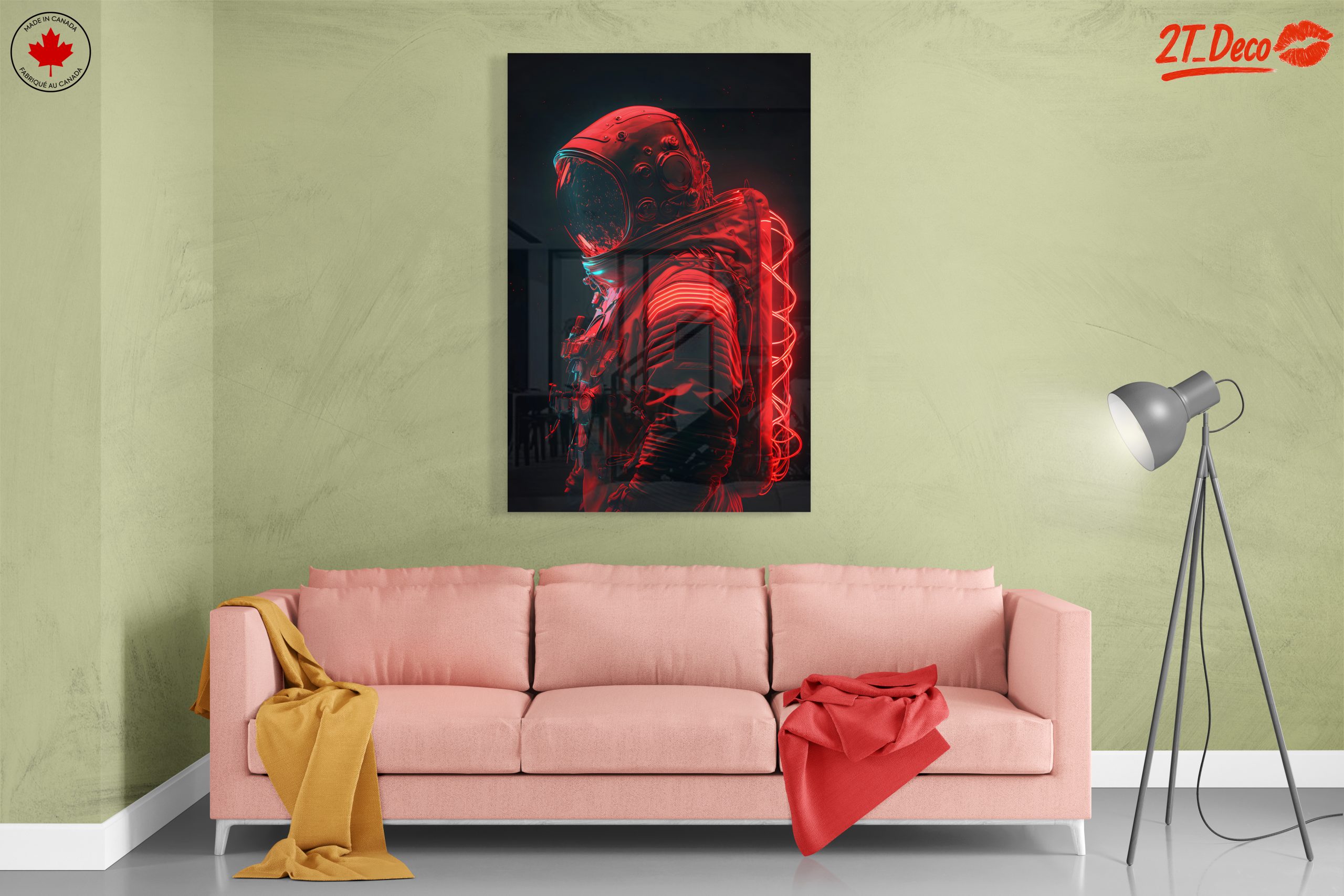 Neon Astronaut in Vibrant Space Art - Image 7