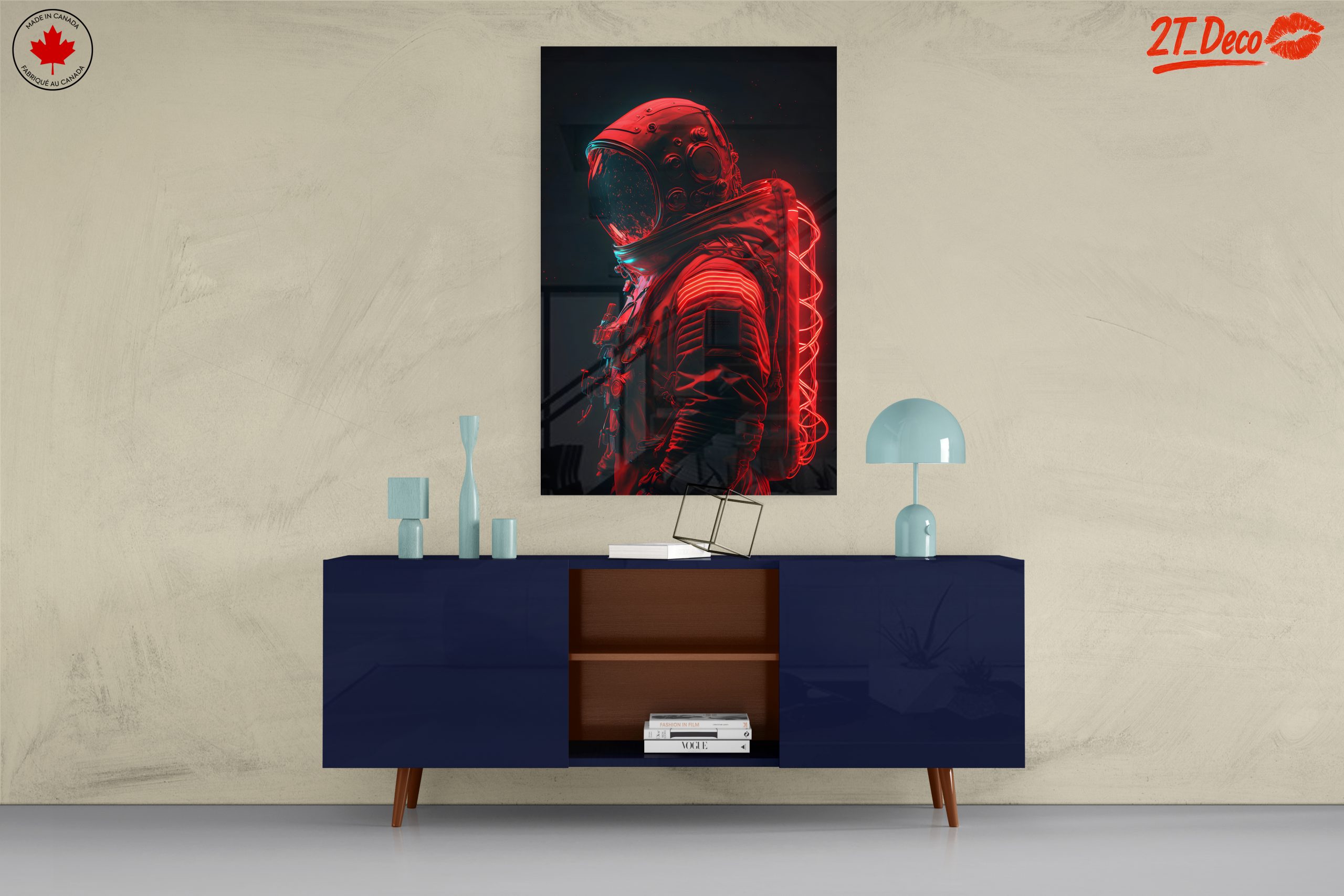 Neon Astronaut in Vibrant Space Art - Image 8
