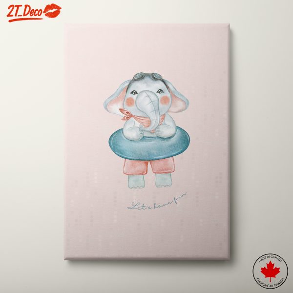 Adorable Elephant Character in Swim Ring