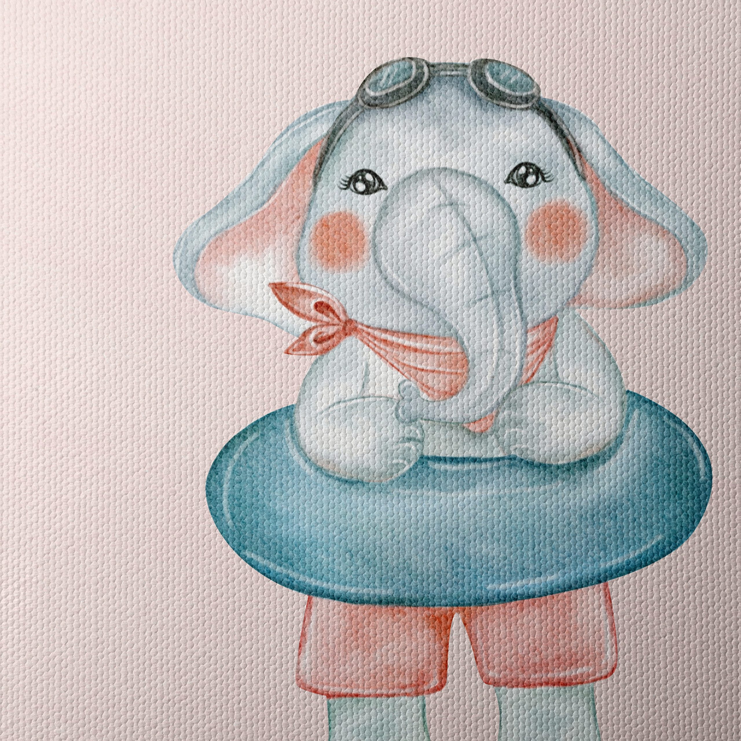 Adorable Elephant Character in Swim Ring - Image 4