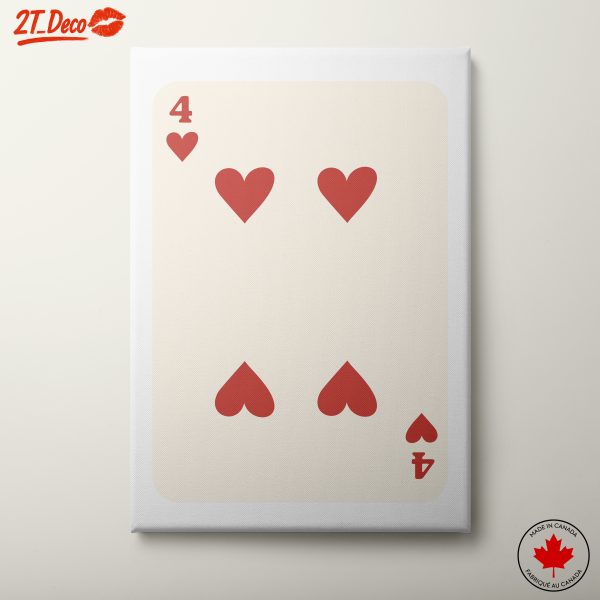 Four of Hearts Playing Card Design