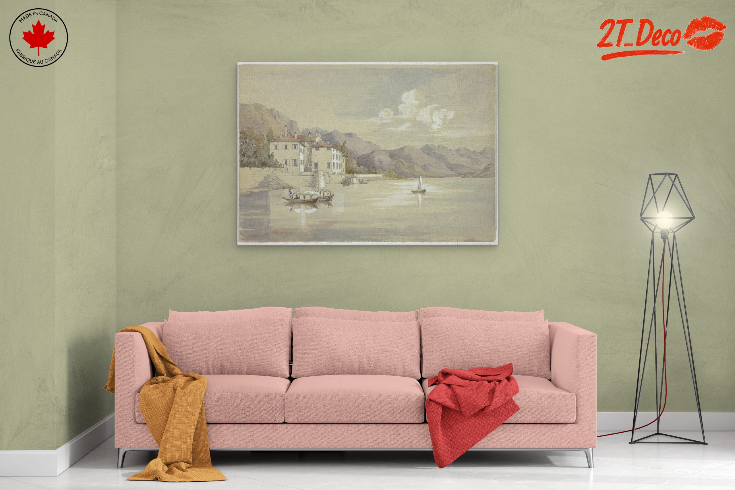 Serene Water Landscape with Mountains - Image 2