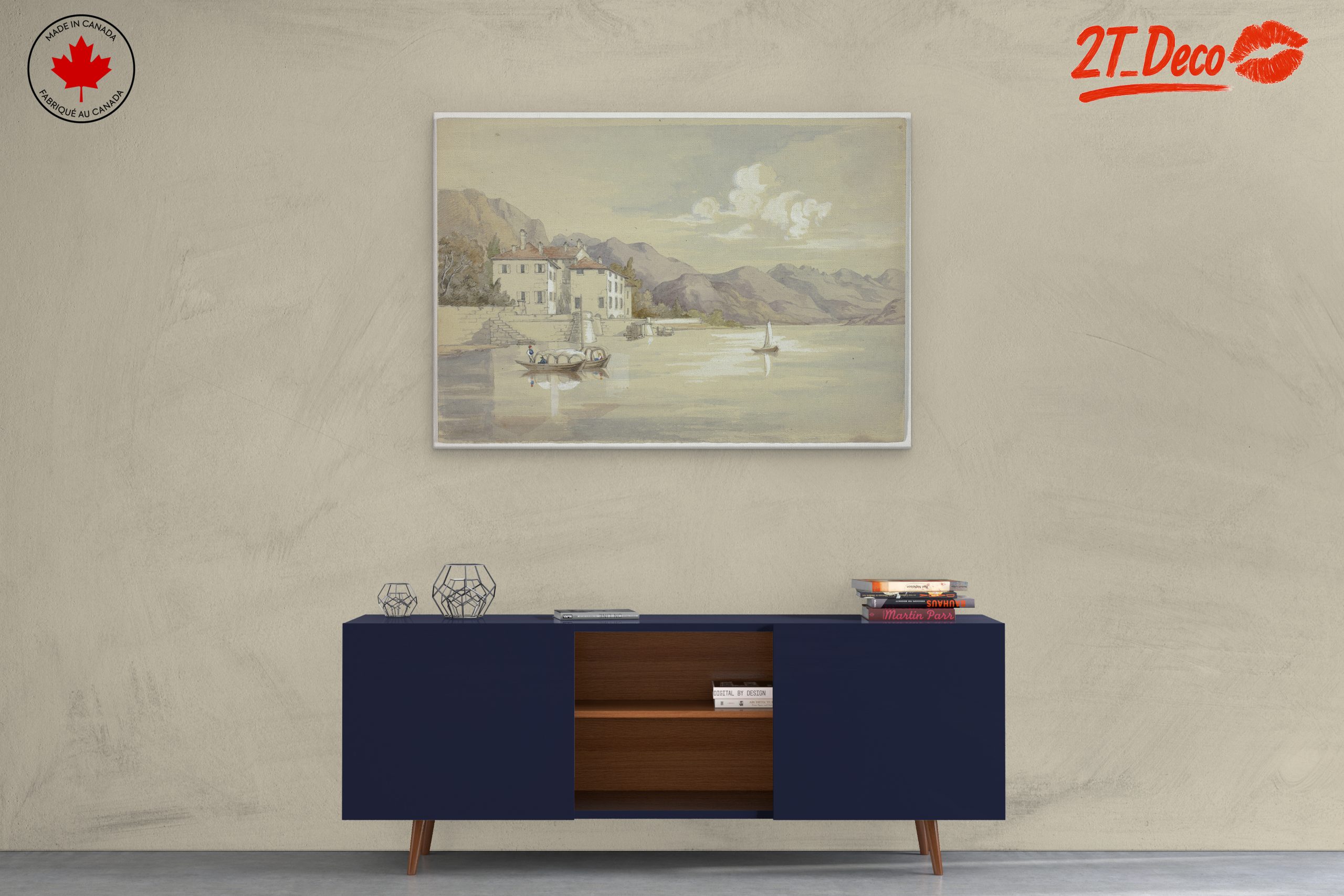 Serene Water Landscape with Mountains - Image 3