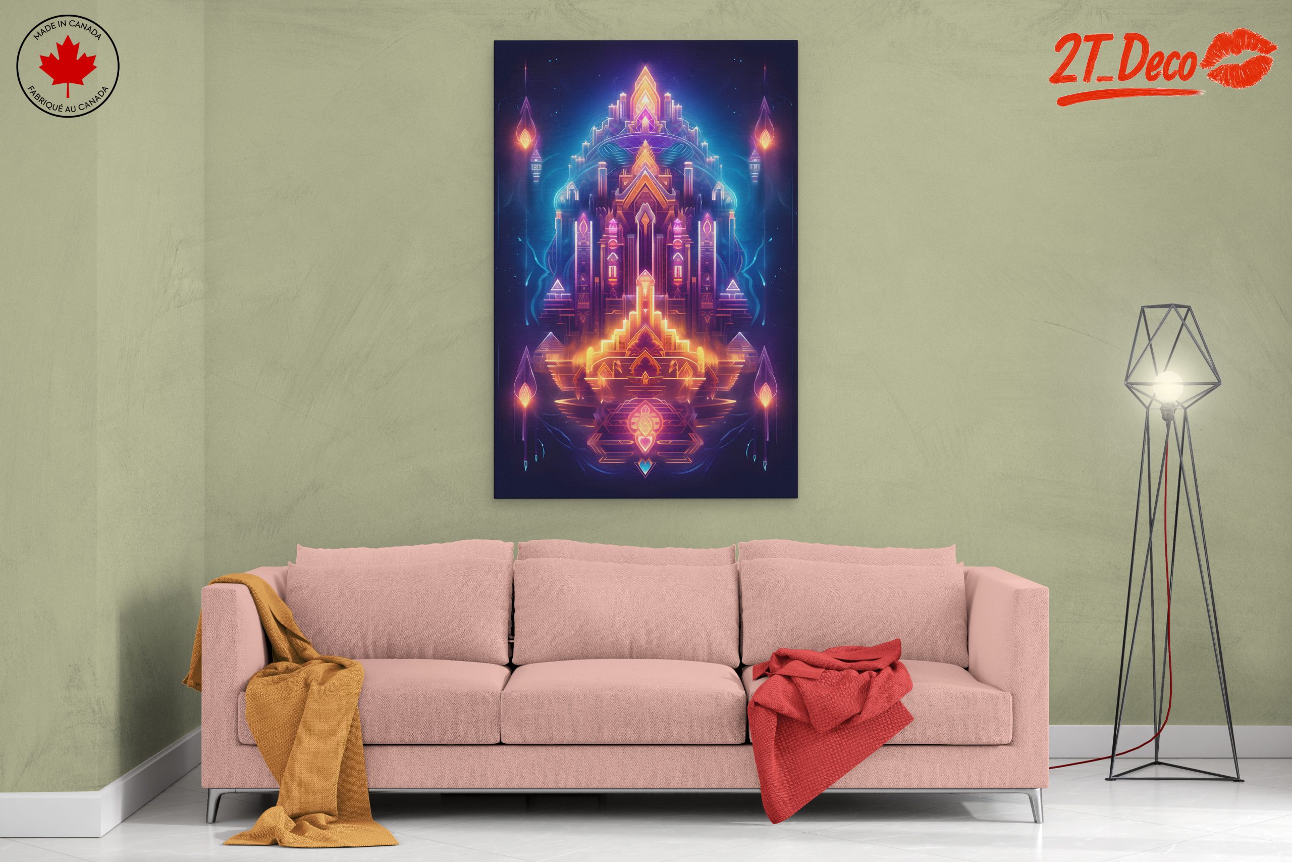Futuristic Geometric Castle Artwork - Image 2
