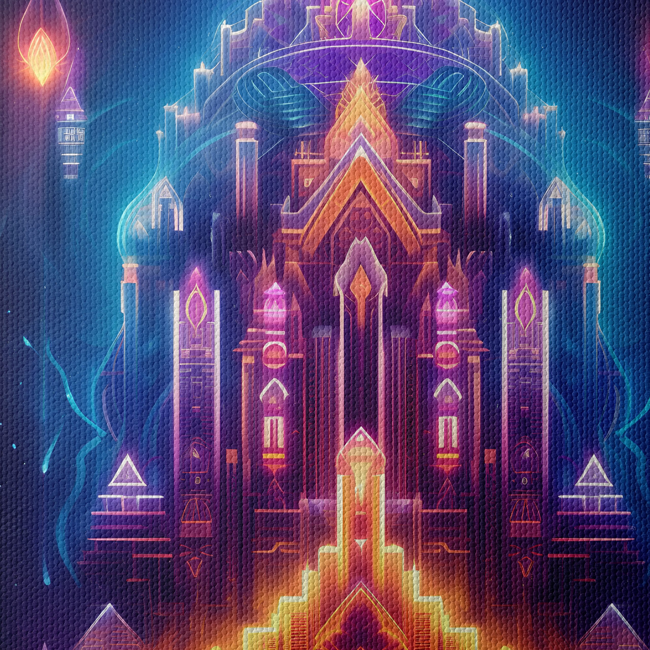 Futuristic Geometric Castle Artwork - Image 4