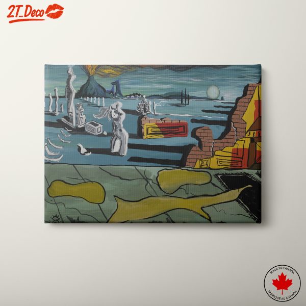 Surreal Nature Landscape with Abstract Figures
