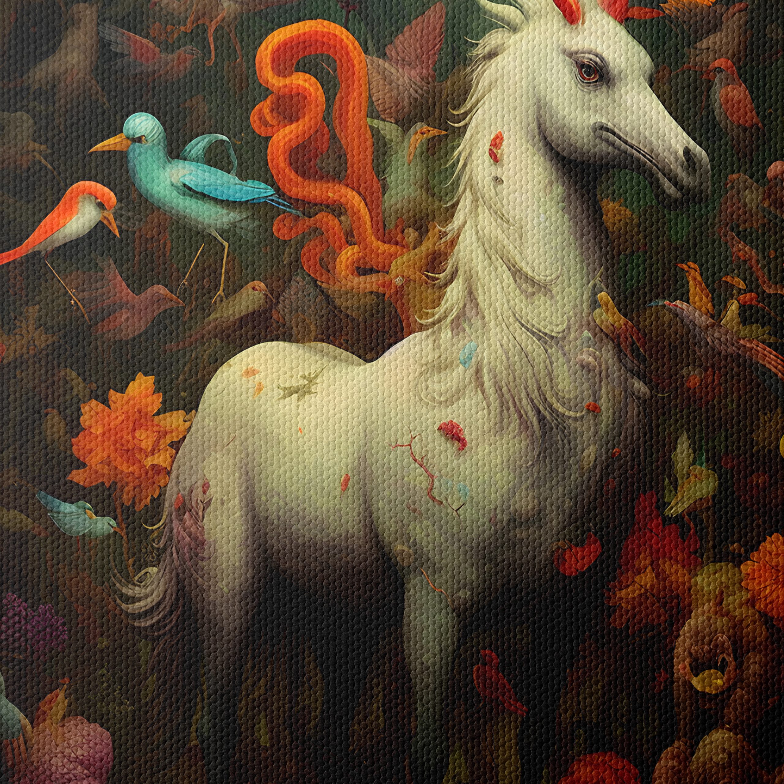 Majestic Unicorn Surrounded by Colorful Birds - Image 4