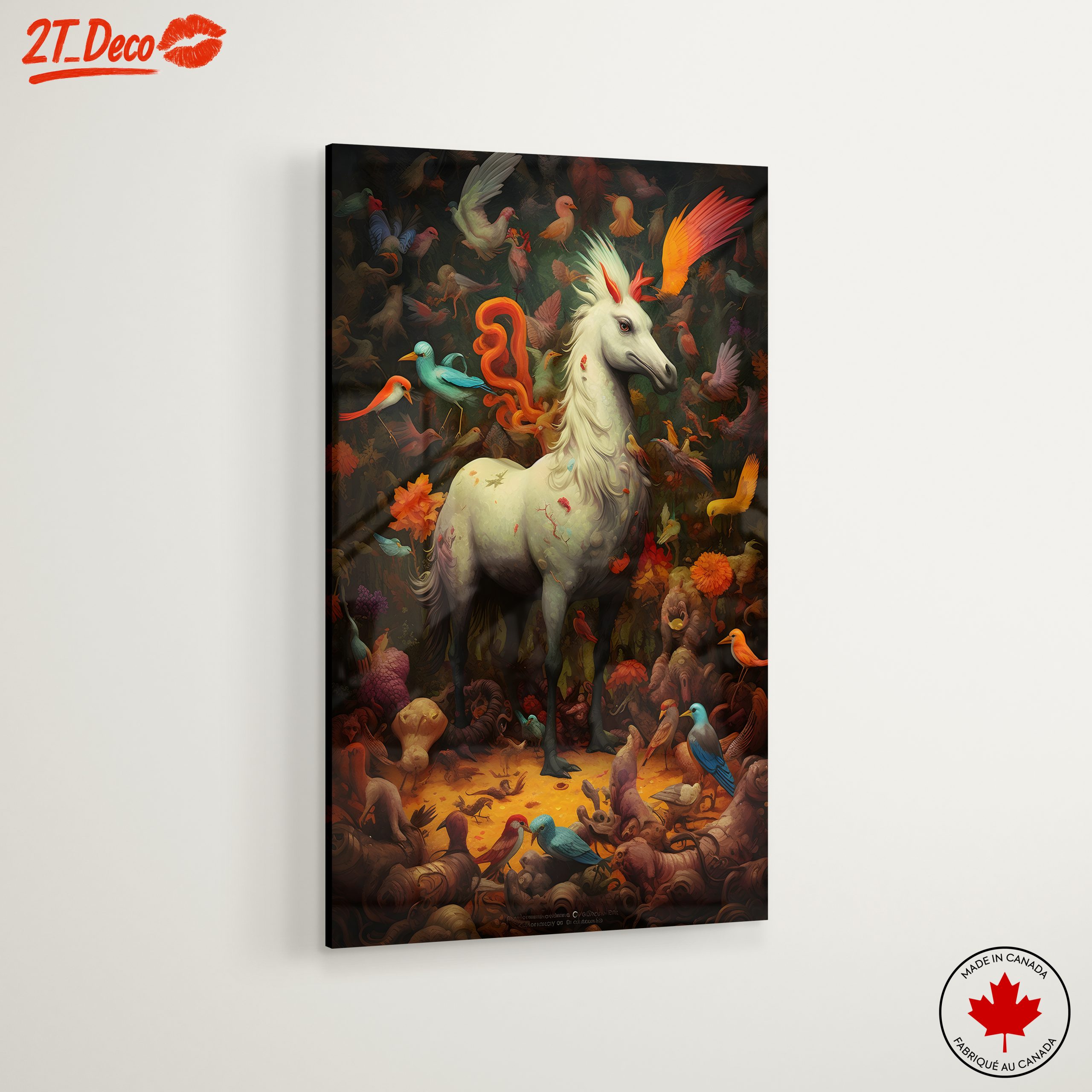 Majestic Unicorn Surrounded by Colorful Birds - Image 6