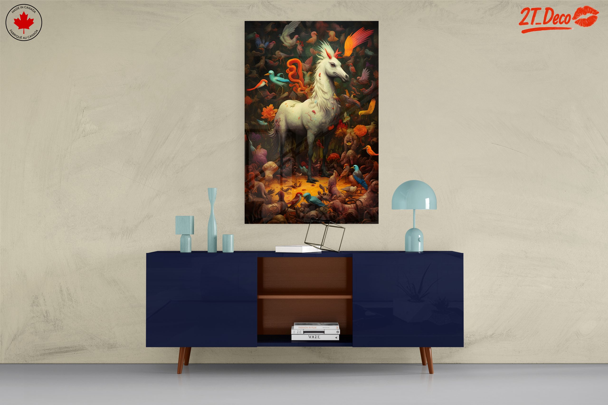 Majestic Unicorn Surrounded by Colorful Birds - Image 8