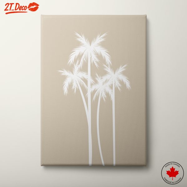 Stylized Palm Trees on Beige Background