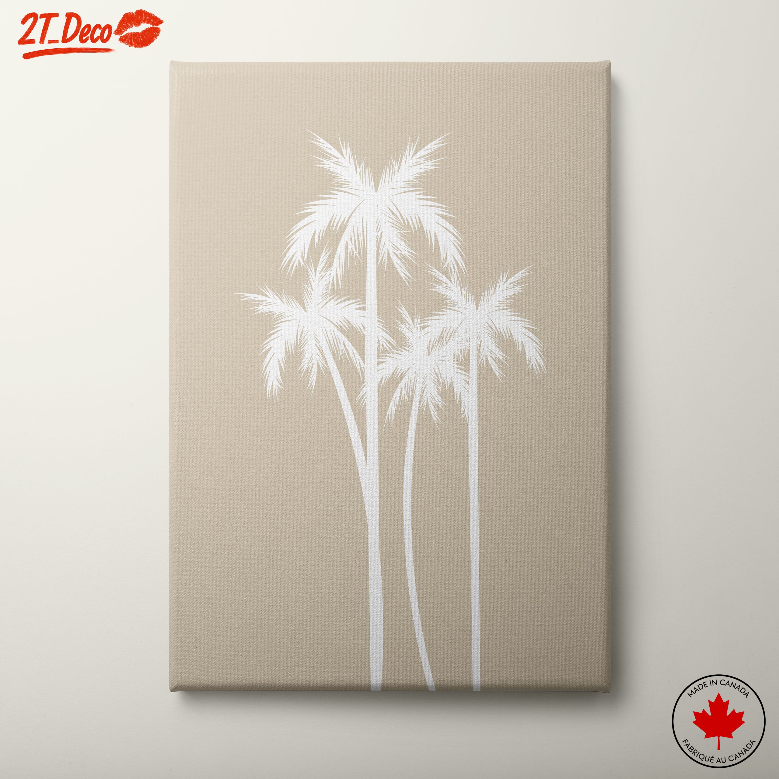 Stylized Palm Trees on Beige Background