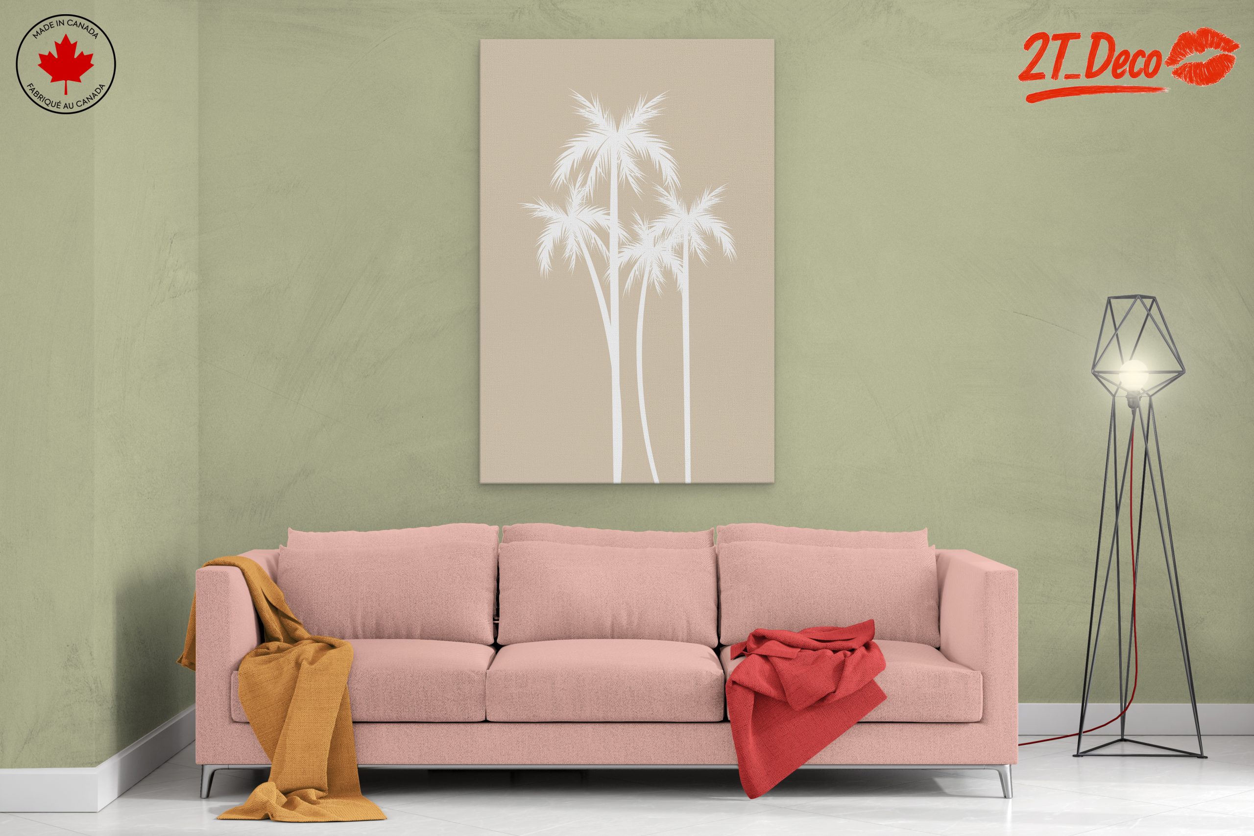 Stylized Palm Trees on Beige Background - Image 2