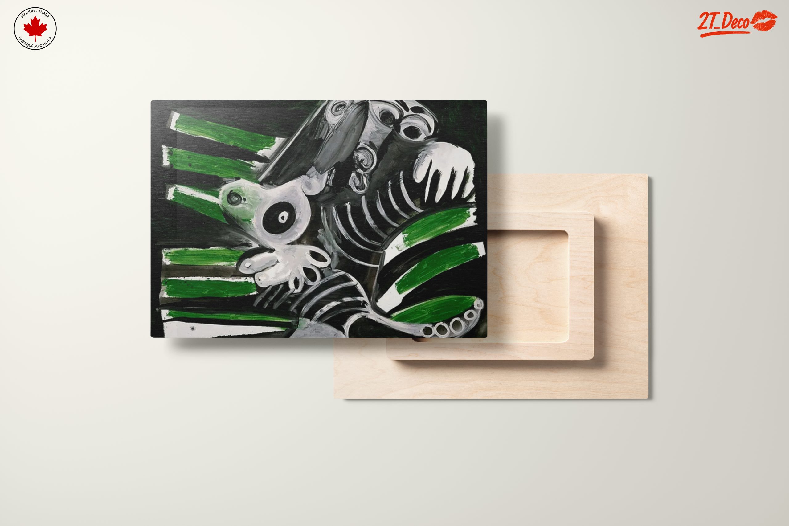 Dynamic Abstract Composition with Striking Green and Black - Image 11