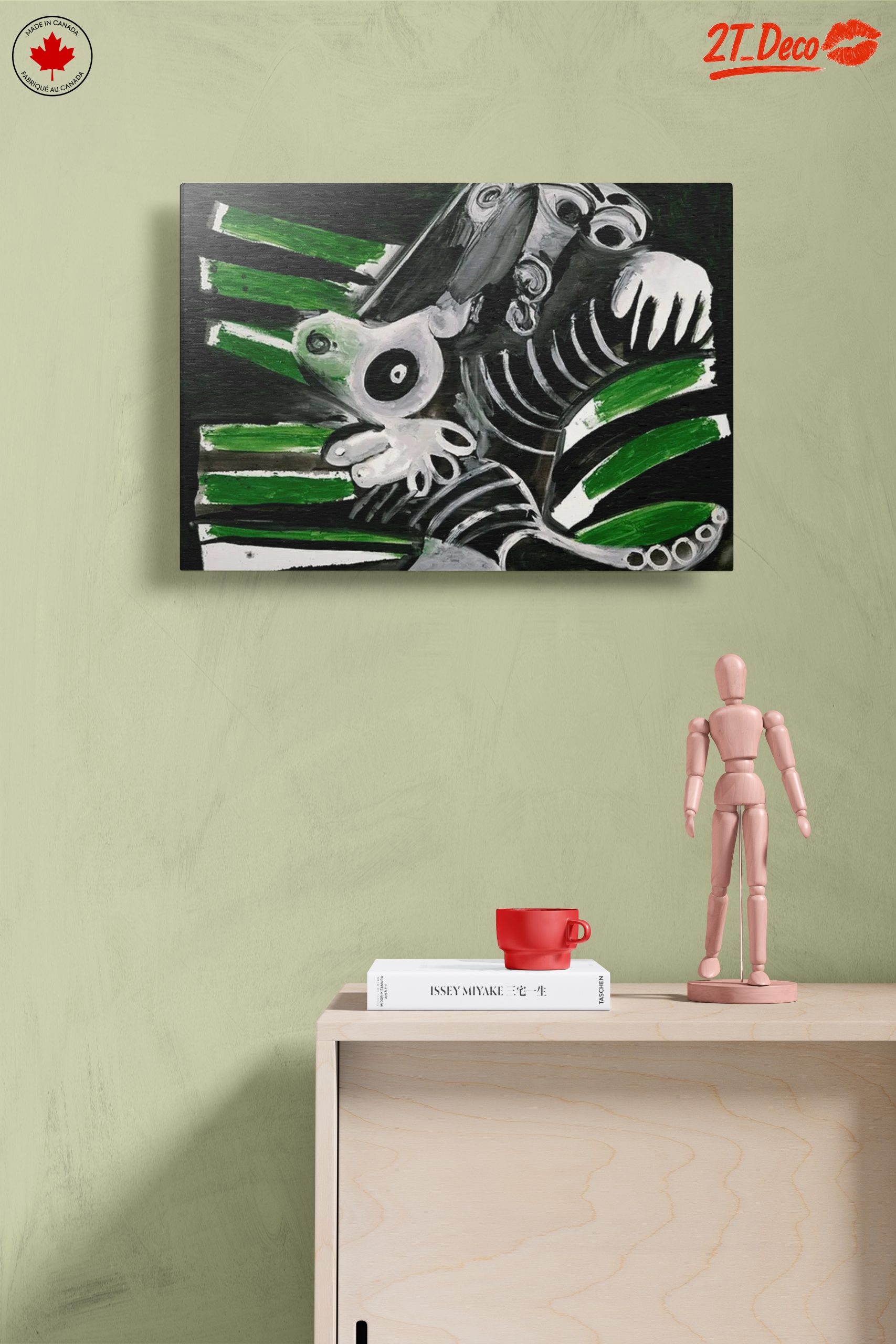 Dynamic Abstract Composition with Striking Green and Black - Image 14