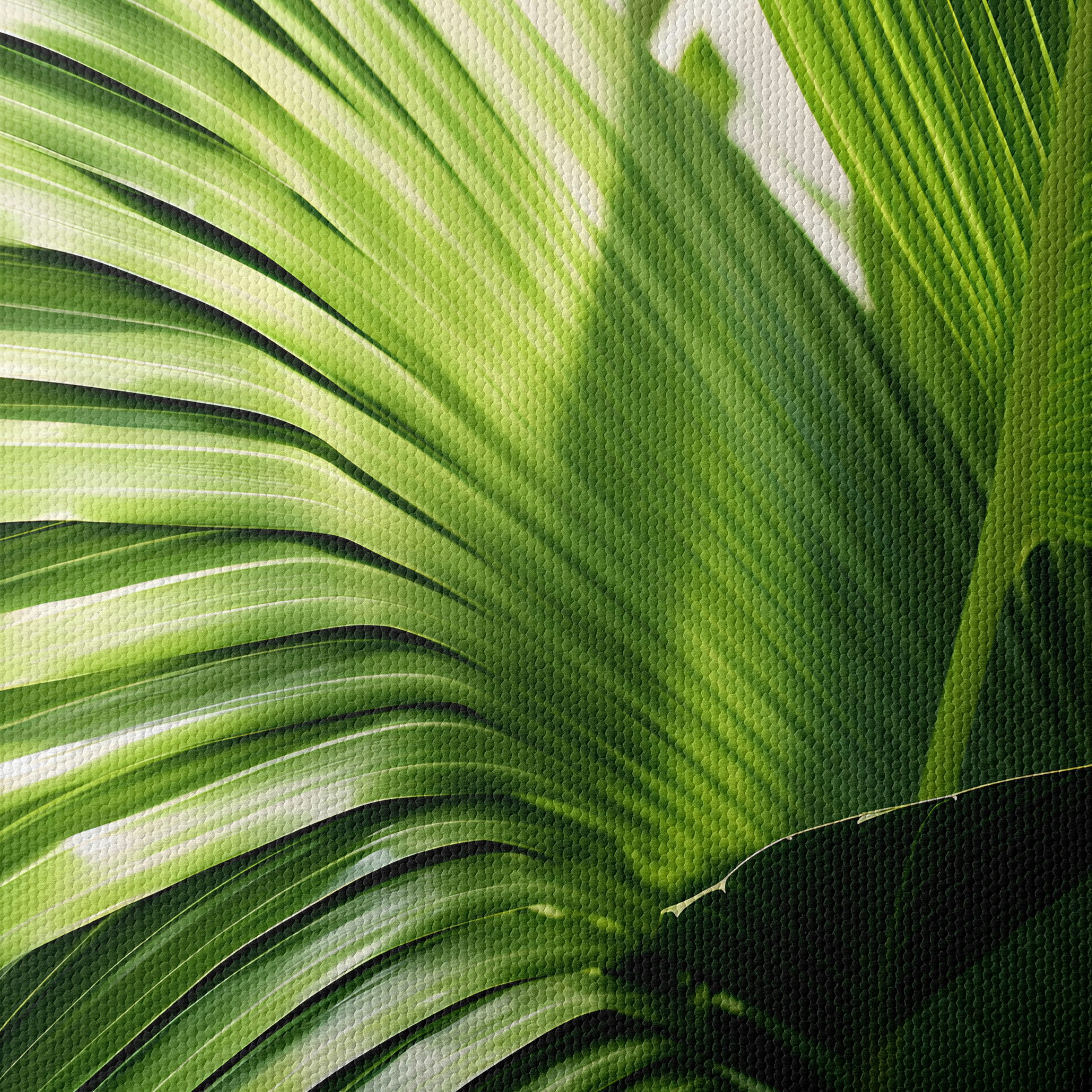 Lush Green Botanical Leaf Artwork - Image 4