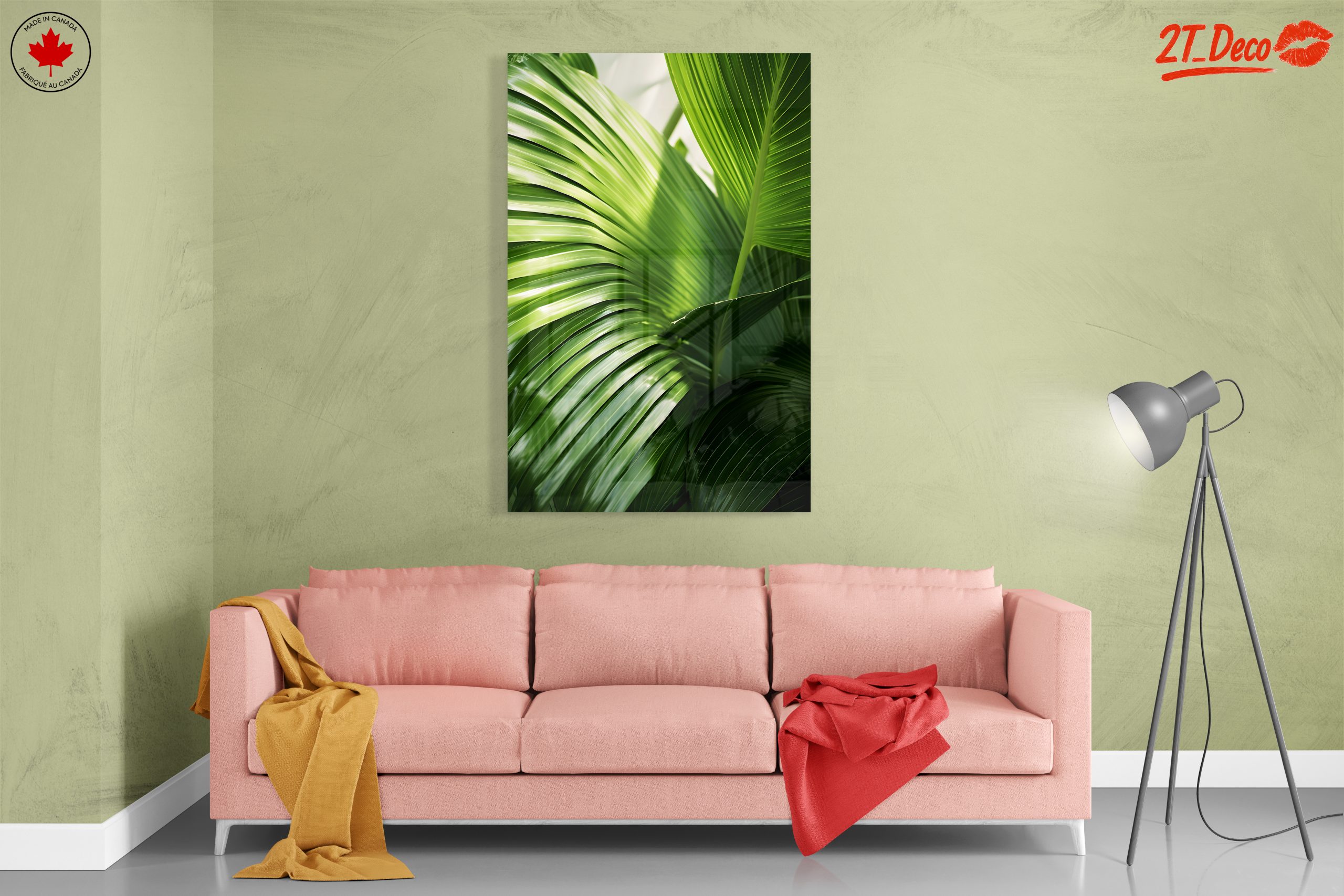 Lush Green Botanical Leaf Artwork - Image 7