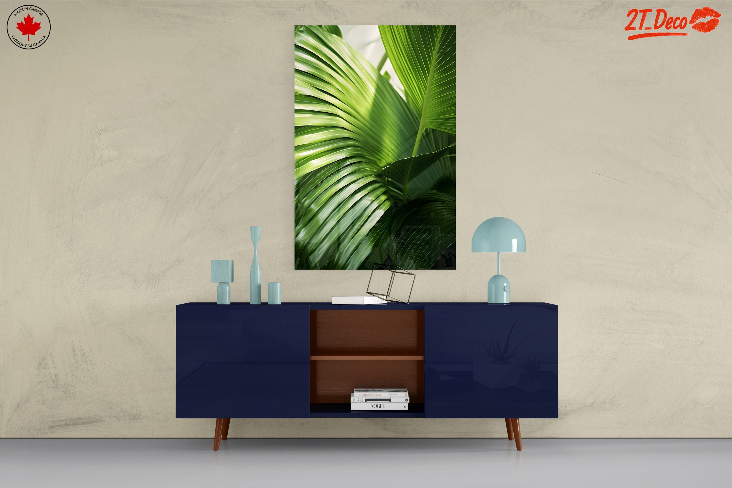 Lush Green Botanical Leaf Artwork - Image 8