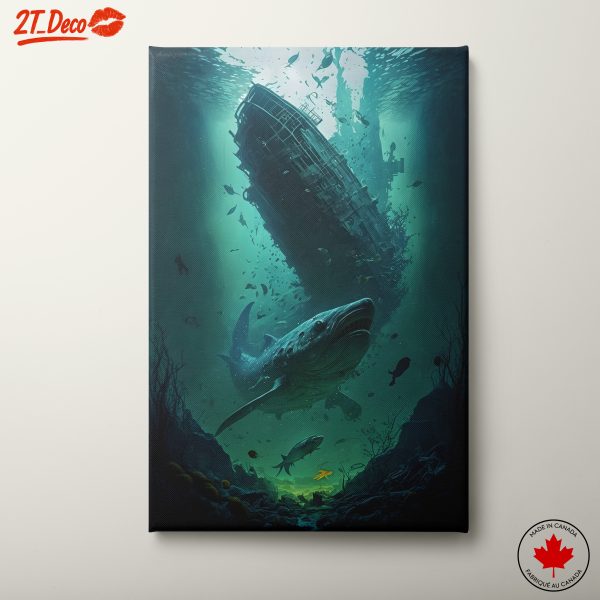 Submerged Ship with Marine Life