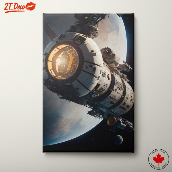 Futuristic Spacecraft in Cosmic Setting