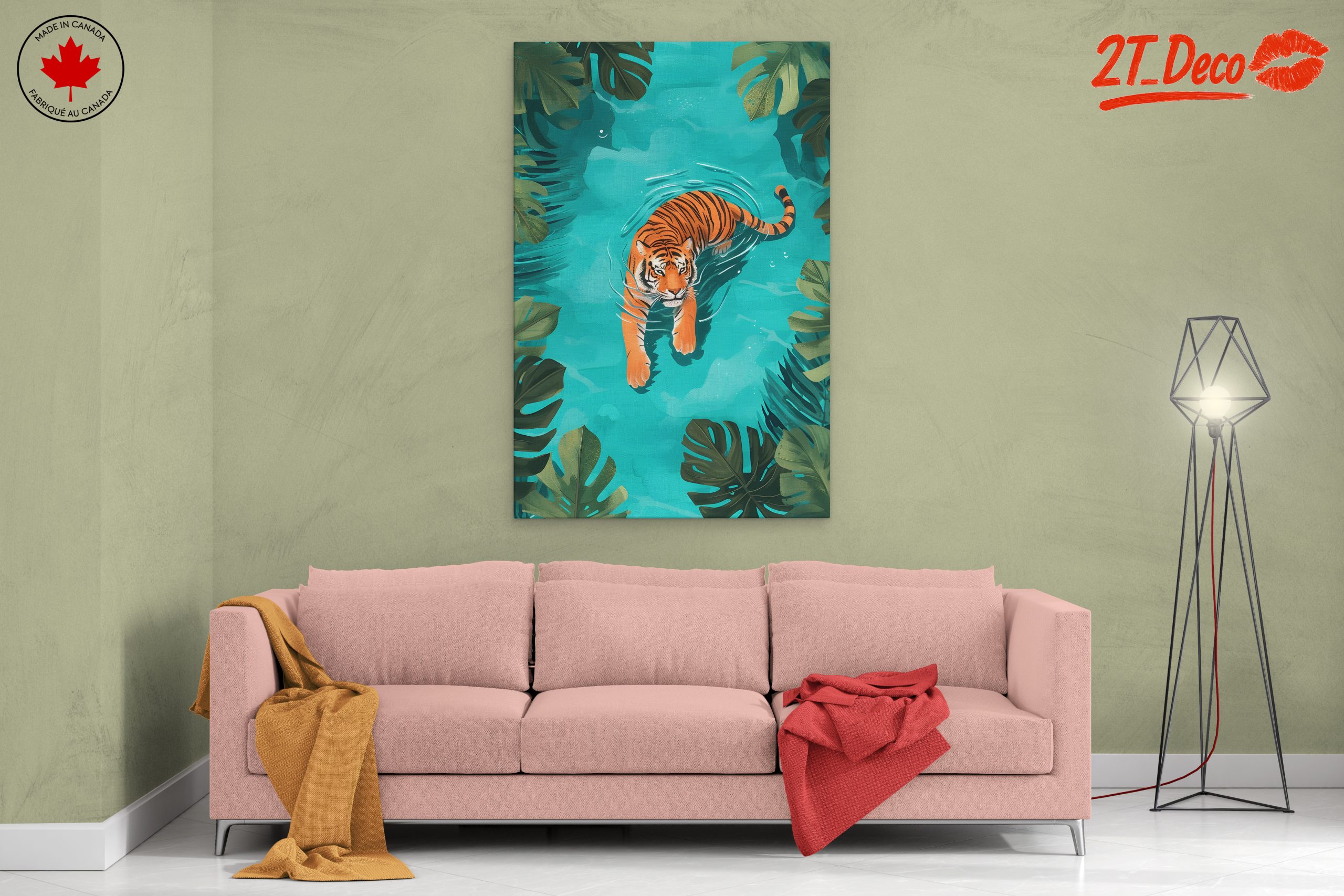 Vibrant Tiger Swimming in Tropical Waters - Image 2