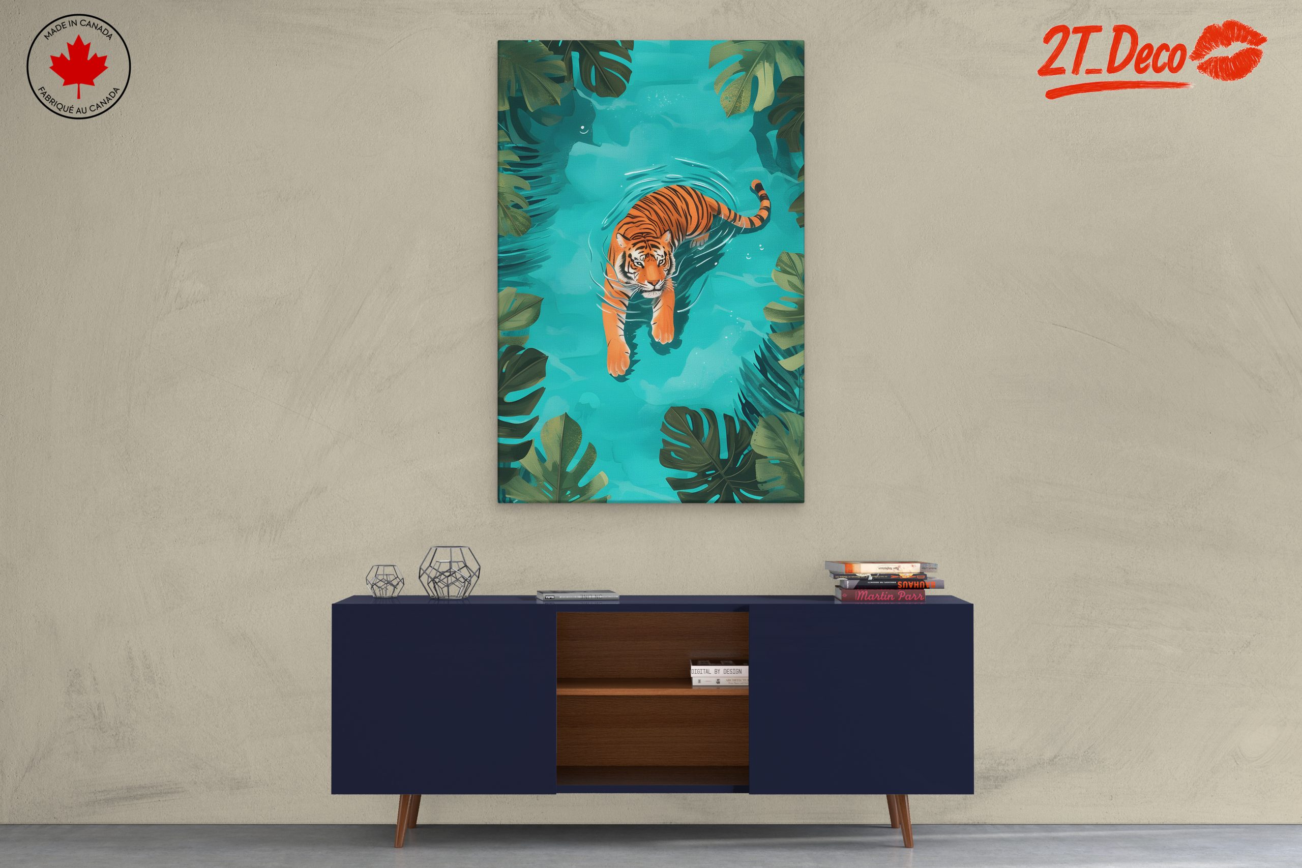 Vibrant Tiger Swimming in Tropical Waters - Image 3