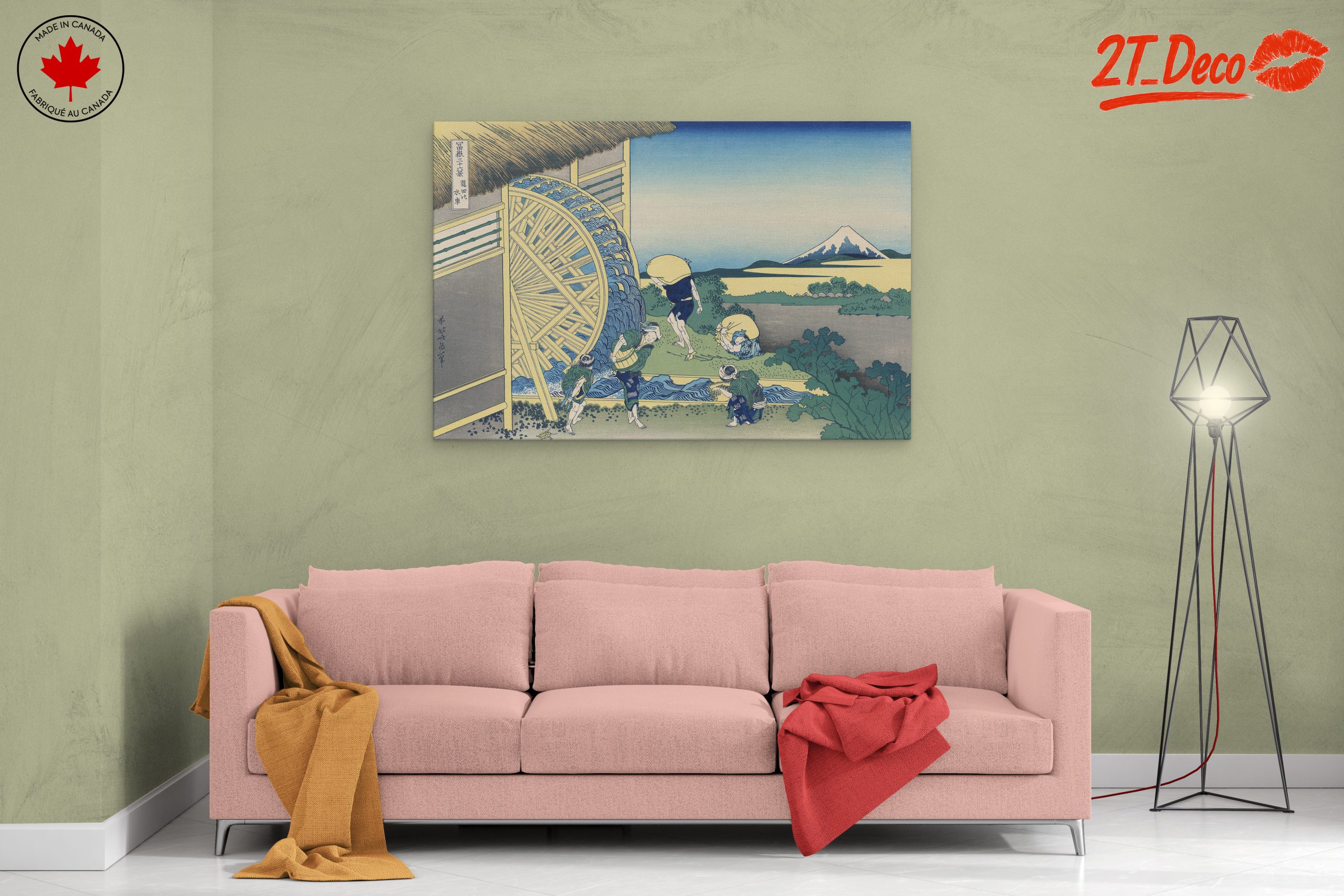 Traditional Japanese Water Mill with Mount Fuji - Image 2
