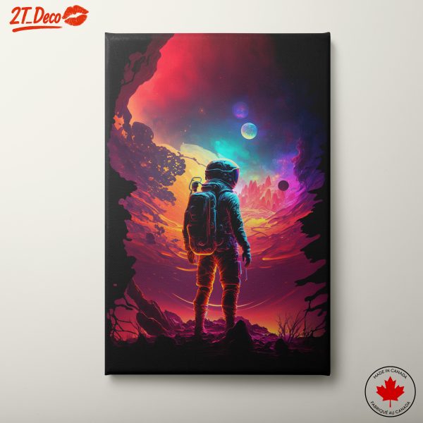 Vibrant Space Adventure with Astronaut