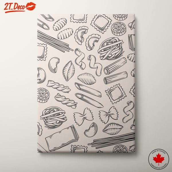 Stylized Pasta Shapes Abstract Art