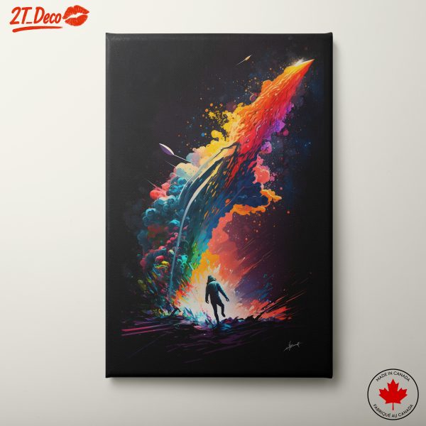 Vibrant Cosmic Abstract Landscape Art